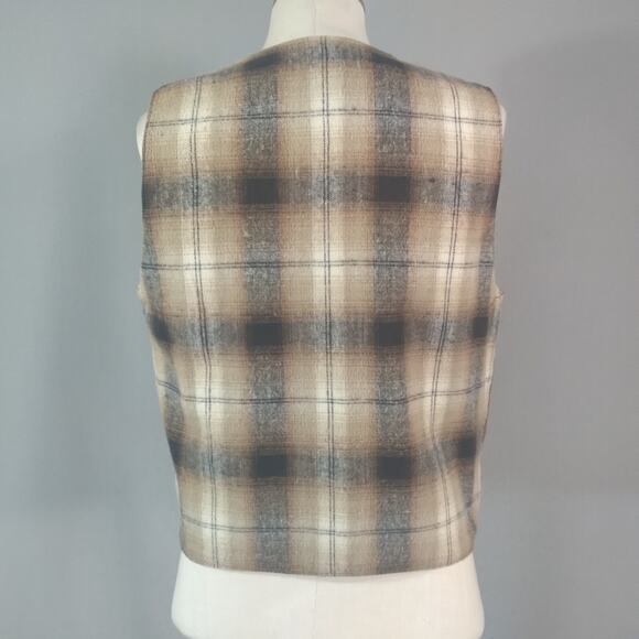 Neutral Territory Vest Men's Medium leather suede flannel Western Waistcoat - Picture 7 of 12